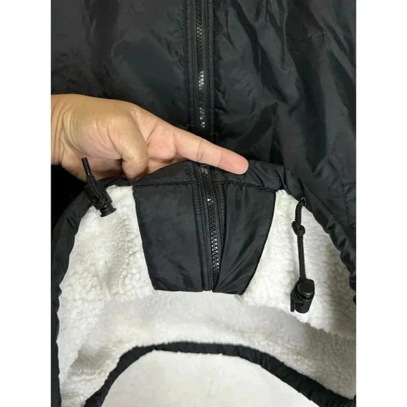 VTG TOMMY HILFIGER Mens Black Nylon Jacket Fleece Lined Medium Spellout Y2k READ - Picture 9 of 15